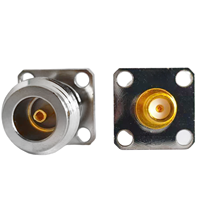 Connecteur Adaptateur N/SMA-KKF en Laiton, Connecteur Coaxial à Bride N Femelle vers SMA Femelle, Fourniture d'Usine
