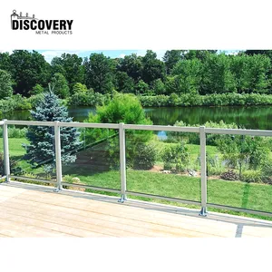 Rampe de terrasse en verre aluminium étanche pour l'extérieur/Balustrades en verre/Rampes en verre à canal en U pour balcon