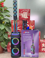 SZ-X205 2.1 Altavoz Doble de 5.25 Pulgadas + 4 Altavoces BT con LED RGB, Lámpara de Columna, 7.4V 80W, Altavoz Inalámbrico de Alta Potencia con Micrófono para Karaoke