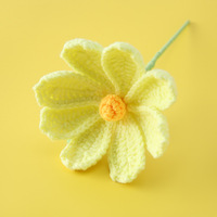 Ranting Bunga Gerbera Daisy Rajutan Tangan dari Benang Wol 5-lapis, Bunga Berbunga Banyak Berwarna-warni untuk Dekorasi Rumah, Ruang Tamu, dan Pernikahan