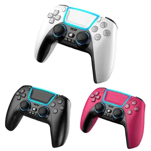 Controlador de jogo sem fio BT, gamepad com touchpad de luz RGB, suporte de chave traseira, joystick 3D para PS3, PS5, PS4, Android Switch, PC