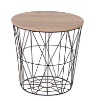 Table latérale en bois, meuble de salon, en métal