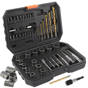 48 pezzi in acciaio ad alta velocità con rivestimento in titanio punta da trapano a mano sinistra fresata con perno rotto Set estrattore di bulloni danneggiati - Product Image 1