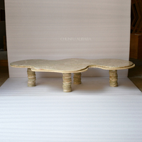 Table basse de salon design moderne de luxe européen OEM ODM meubles de maison marbre calcaire pour thé café