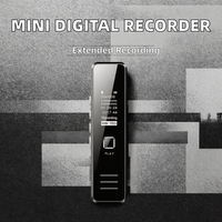 BOENKAI Enregistreur vocal numérique Mini appareil d'enregistrement audio Lecteur de musique MP3 18h d'enregistrement USB