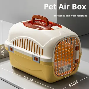 Cage de transport portable classique et robuste anti-stress <span class=keywords><strong>pour</strong></span> chat et <span class=keywords><strong>chien</strong></span> avec bouton-pression, boîte PP homologuée <span class=keywords><strong>pour</strong></span> le transport aérien et les voyages en voiture - Product Image 6