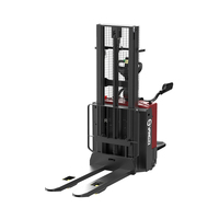 Gerbeur électrique Yangzi avec chargeur intégré 1,5t, transpalette autoporté, rayon de braquage compact pour allées étroites en entrepôt