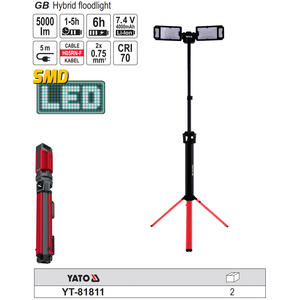 Foco LED multifuncional 3 en 1 Yato, portátil, con asa y gancho para camping y uso en exteriores - Product Image 4