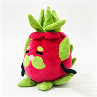 Peluche mignonne personnalisée de lémur avec feuilles vertes et pattes brunes, 11-30 cm, oreiller en peluche rembourré de coton PP, Halloween, pour les 0-24 mois