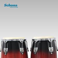 Latin Conga Drum Set 10 Inch 11 Inch with Stand Birch Wood Chamber Solid Wood Body Natural Cowhide for Bar Stage Performance