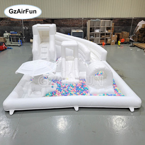 Château gonflable en PVC avec toboggan aquatique, piscine à balles, <span class=keywords><strong>location</strong></span>, kits de réparation d'attractions, garantie 1 an, comprenant un souffleur - Product Image 1