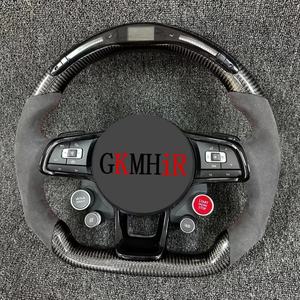 Volant en Fibre de Carbone Cuir et Daim pour <span class=keywords><strong>Volkswagen</strong></span> <span class=keywords><strong>Golf</strong></span> 7 7.5 GTI GTD <span class=keywords><strong>GTE</strong></span> R 2013-2020 Polo GTI Tiguan Passat DSG - Product Image 1