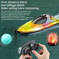 Bateau télécommandé RC 2,4 GHz étanche avec LED, haute vitesse, pour enfants et adultes, rechargeable, jeu aquatique à deux joueurs