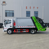 HEAVSTY Nouveau Camion Compacteur Sanitaire Manuel 7CBM pour Collecte Urbaine, Moteur Diesel 40-155HP, Compacteur de Poubelles 120L 240L, Transmission 4x2, Euro 6