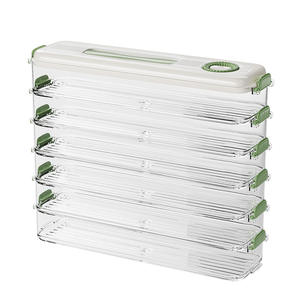 Kotak Penyimpanan Samping Kulkas Freezer untuk Sandwich dan Pangsit, Model Amerika Hemat-Ruang, Bahan PET+PP Food Grade - Product Image 5