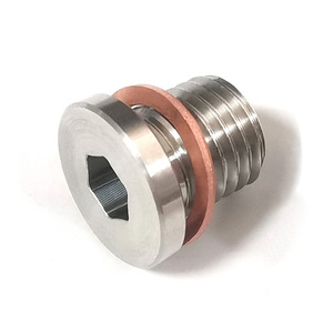 Stainless Steel M12X1.5 Oil <b>Plug</b> With Copper Washer Internal Hex Car Auto Fastener - Product Image 2