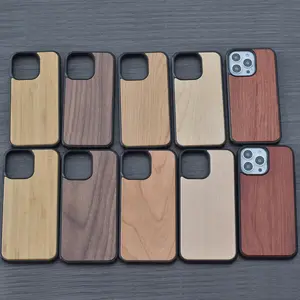 Factory Outlet Scratch-resistant and Wear-resistant Carbonized Bamboo Pear Walnut Wood Phone Case for iPhone 13