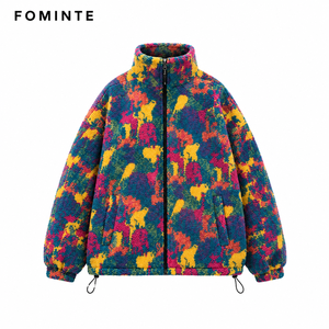 Veste pour homme avec logo personnalisé, veste en <span class=keywords><strong>polaire</strong></span> sherpa, fabricant de vestes en <span class=keywords><strong>polaire</strong></span> jacquard teint en fil de luxe, veste chaude d'hiver tendance - Product Image 1
