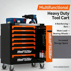 Carro de herramientas para garaje con 7 cajones y 1 puerta, con ruedas, capacidad de 300 kg, garantía de 3 años, kit de herramientas para reparación automotriz. - Product Image 2
