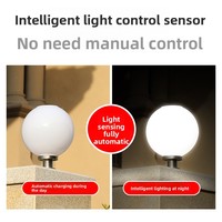 Lampe solaire d'extérieur de style européen en forme de lune, IP65, LED lumière blanc chaud, contrôle inductif résidentiel, pour zones rurales