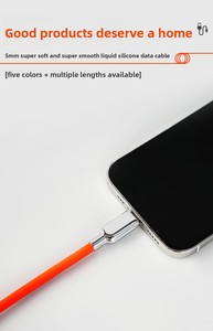 Câble de données en silicone 60W, charge super rapide, <span class=keywords><strong>prise</strong></span> en alliage de zinc, USB Type-C, adapté pour la charge de téléphones mobiles - Product Image 2