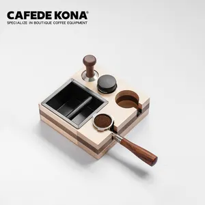 Cafetera KONA nogal, soporte de herramientas de Espresso, soporte de filtro de café, soporte de seguridad