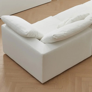 Sofá Seccional Modular de Tres Plazas, Estilo Escandinavo, Color Blanco Hueso, Tela Tecnológica, Ecológico, Cuadrado, Comprimido al Vacío, Tamaño Estándar - Product Image 2