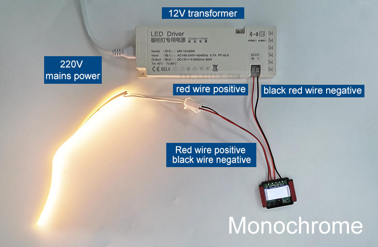DC12V 3A 36W hand sweep motion sensor switch single/double color smart ...