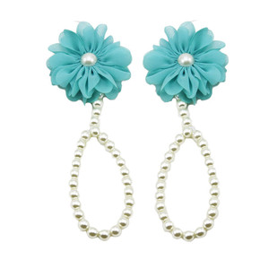 E1236 Gioielli alla Moda con Fiori, <span class=keywords><strong>Cavigliera</strong></span> Colorata per Neonati, Accessori per Piedi in Chiffon, Braccialetto a Piedi Nudi, Cavigliere con Perle per Bambini - Product Image 4