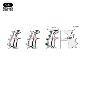 <b>Titanium</b> Animal Shape Ear <b>Studs</b> G23 ASTM F136 Piercing Jewelry For Cartilage And Lip - Product Image 2