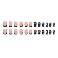Noir mat presse sur les ongles en gros français Halloween Festival manucure citrouille fantôme faux ongles fini dressing faux ongles