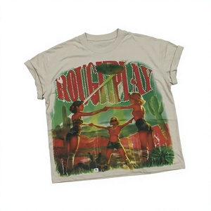 Camiseta de compresión para hombre, sin mangas, de punto, 300g, informal, de color liso estampado, 100% algodón, estilo europeo-americano. - Product Image 4