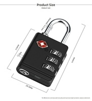 Cadenas à combinaison à 3 chiffres en alliage de zinc approuvé par la TSA520 pour bagages et valises de voyage