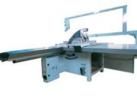 Scie à panneaux verticale motorisée pour le travail du bois, avec table coulissante de précision à 45 et 90 degrés, pour la découpe du mélaminé, du MDF, du contreplaqué et du bois