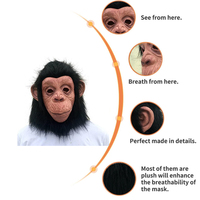 Masque de singe réaliste en latex pour déguisement d'animal Cosplay Halloween
