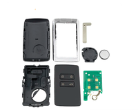 Coque de clé de voiture intelligente à 4 boutons avec puce 433Mhz ABS Noir pour Megane 4 Espace 5 Talisman Kadjar