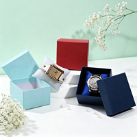 Boîte d'emballage pour montres et bijoux en papier de qualité supérieure avec couvercle et base texturés, fabrication sur mesure
