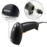 Lecteur de codes-barres filaire 1D MJ2809 MINJCODE, lecteur de codes-barres plug-and-play et lecteur de codes-barres laser pour applications, supermarchés