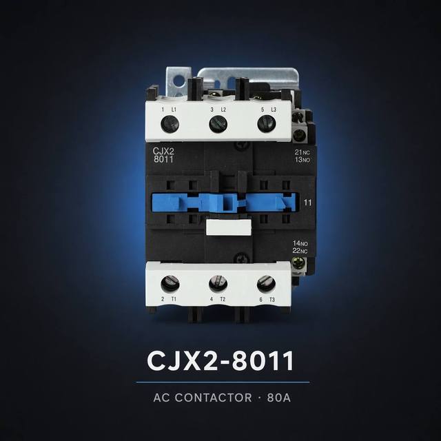80A AC Magnetic Contactor CJX2-8011 3-Pole 1NO+1NC Heavy Industrial Motor Control Relay 690V