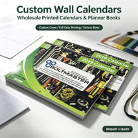 Calendrier de bureau/mural annuel/mensuel personnalisé avec illustrations sur mesure, reliure spirale, impression offset sur carton, pour le Nouvel An