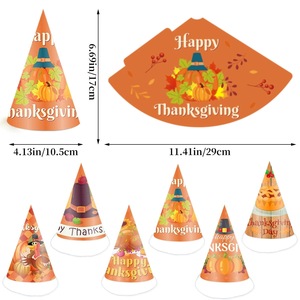 Thanksgiving Turkey Paper <b>Hat</b> Eco-Friendly Fashion Photo Booth Props Customizable Party Supplies - Product Image 3