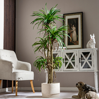 Dracaena marginata artificielle de haute qualité, grande taille, pour intérieur/extérieur, plante décorative en pot en plastique simulé, verdure artificielle.