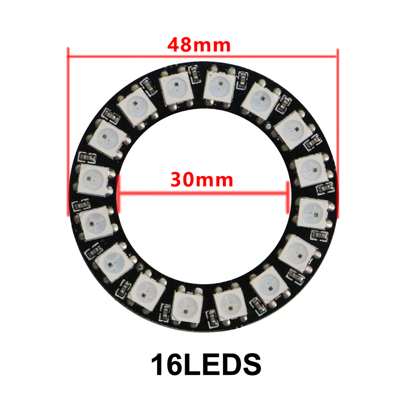 16 LEDs-Noir