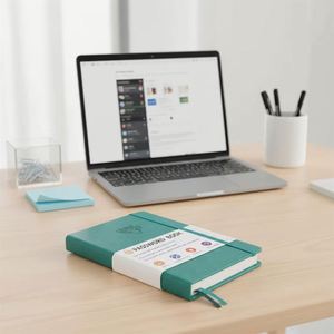 Academic <b>A5</b> Customized Pocket Grid Dotted Leather <b>Diary</b> Custom Elastic Band Hardcover Journal Notebook Planner - Product Image 4