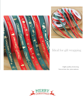 Weihnachtsband 2,5 cm Breit, 25 Yards pro Rolle, Rot & Grün, Geschenkband für Geschenkverpackungen, Basteln, Dekorationen