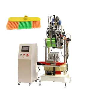 Máquina de fabricación de cepillos de escoba automática, extrusión de hilo de Pe, 2 cepillos de corte