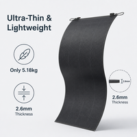 Panneau solaire flexible 300W ETFE HPBC, module solaire semi-flexible à 26% d'efficacité pour les zones hors réseau, les bateaux, la pêche, les îles et les zones touchées par les typhons