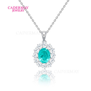 Cadermay Sterling Silver Necklace With Colored Gemstone Flower Pendant For Women Party Jewelry - Product Image 4