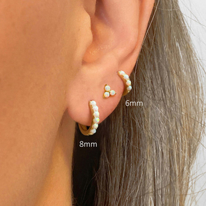 ต่างหูห่วงเงินแท้ S925 ประดับโอปอล ROXI ขนาด 6/8/10 มม. ดีไซน์ทันสมัย - Product Image 5