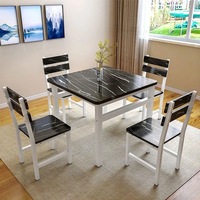 Ensemble table et chaises de salle à manger pour 4 personnes et petit appartement pour 6 personnes, une table et quatre chaises, simple et moderne